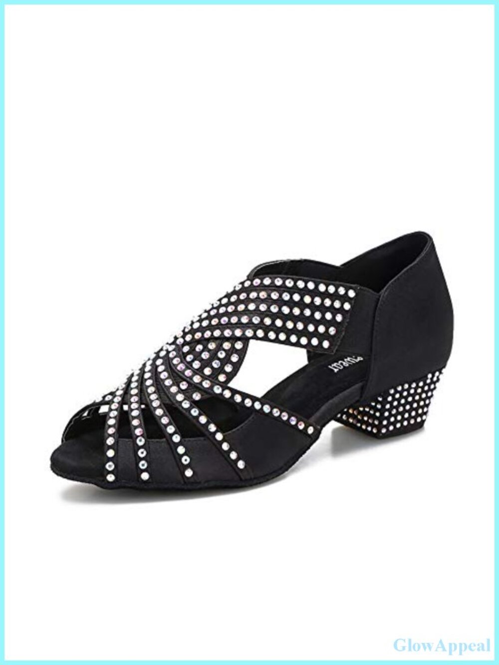 Rhinestone Ballroom Latin Salsa Dance Shoes Satin Suede Sole